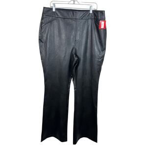 NWT Spanx Leather Like Faux Flare Pull On Pants Size 3X Black